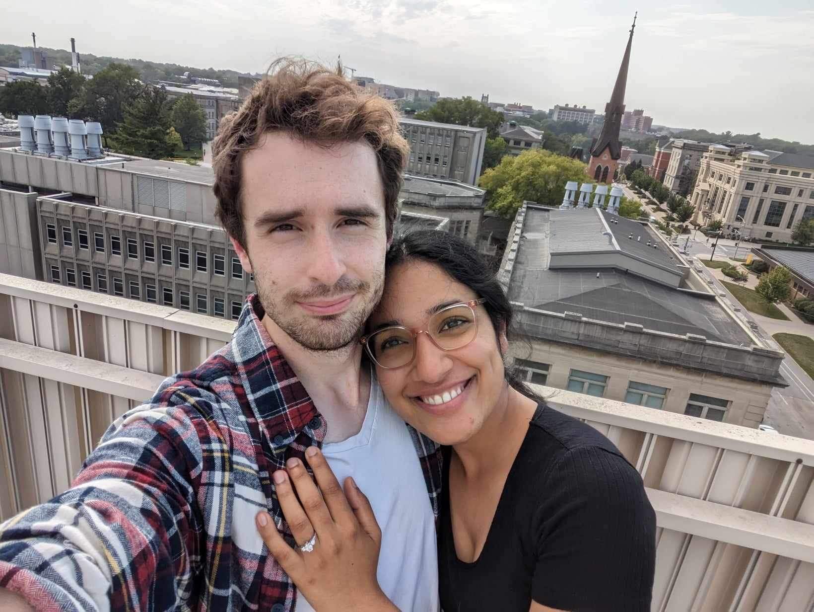 Our Engagement on the Roof of Van Allen